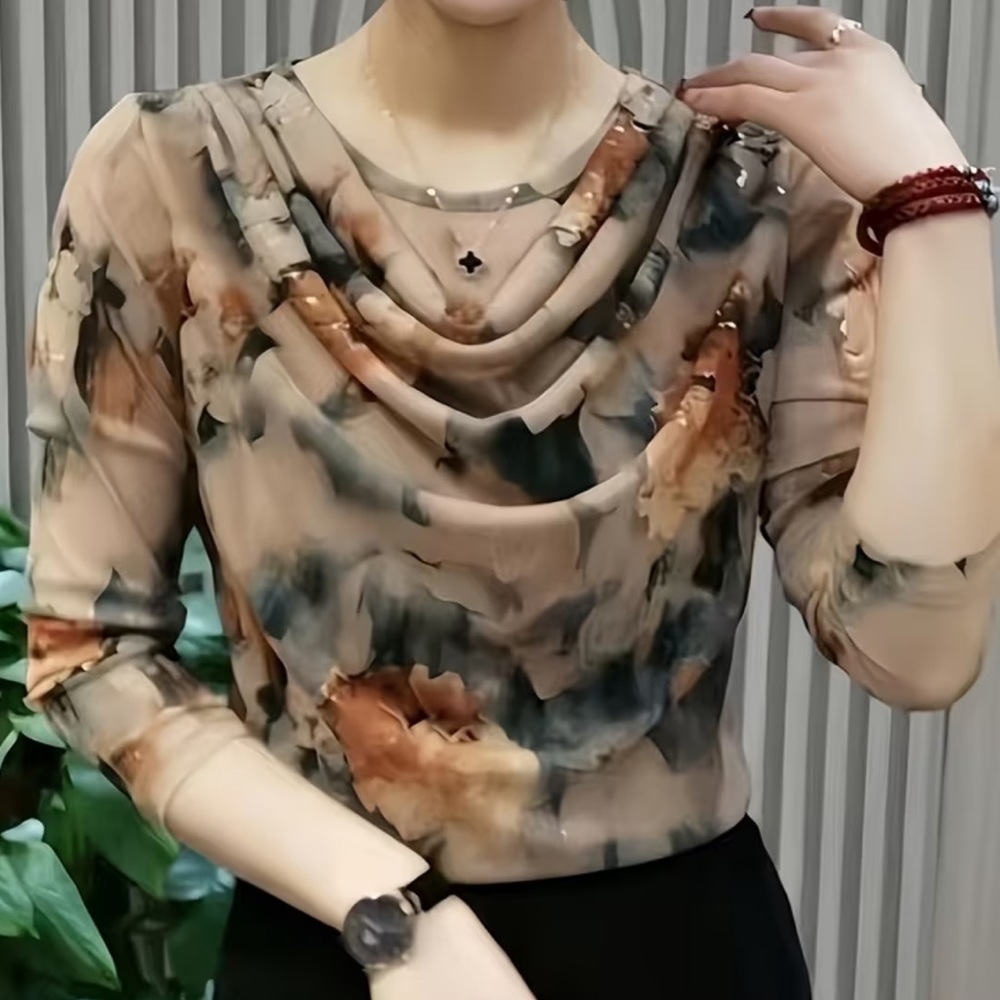 Elegant Floral Women's Top Blouse